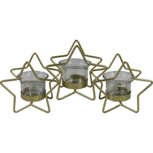 Metal tealight holder star L 28x7x13.5cm