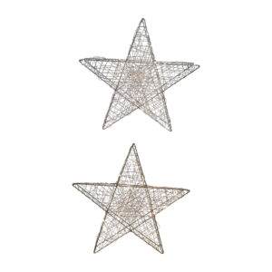 Wire star 3D with 45x LED 50x50x7.5cm