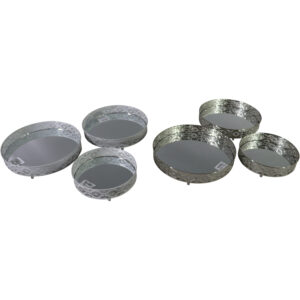 Metal mirror tray s/3