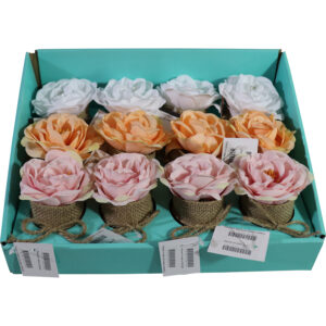 Flower in vase w/ burlap (display)