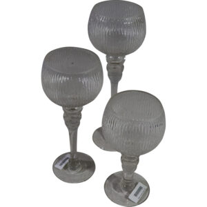Glass candle holder S/3