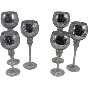 Glass candle holder S/3
