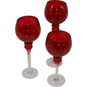Glass candle holder S/3