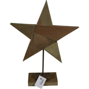 Wooden decoration star L 29x8x39cm