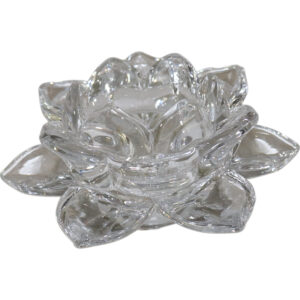 Glass tealight holder dia 12.5x6cm