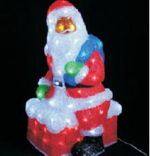 LED acrylic Christmas Santa w/Led 27x23.5x43.5cm