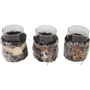 Glass tea light holder dia 10x15cm