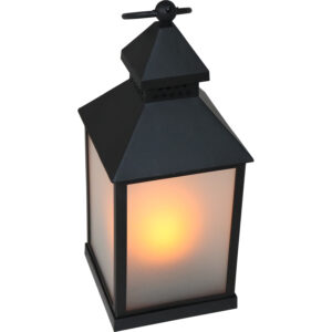 Plastic lantern w/led 10.5x10.5x24.5cm