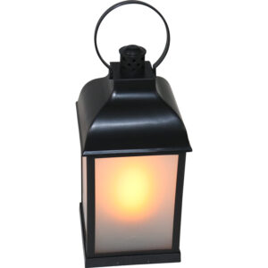 Plastic lantern w/led 10.5x10.5x22.5cm