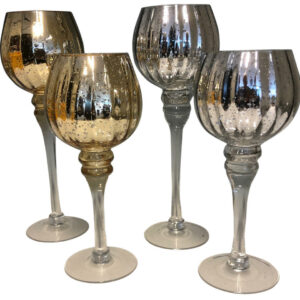 Glass candle holder S/2