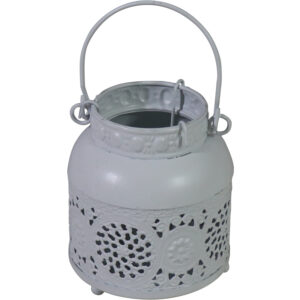 Metal tealight holder w/glass