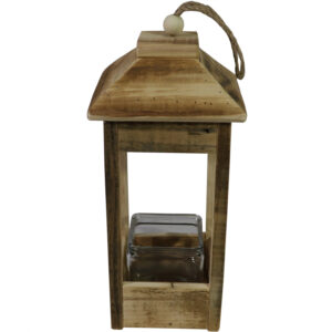 Wooden lantern M 18x18x37cm