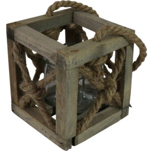 Wooden candle holder S 13x13x14.5cm