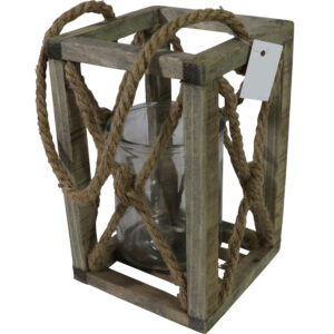 Wooden candle holder L 17x17x27cm