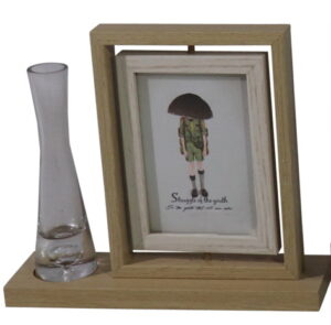 Mdf photo w/glass vase