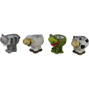 Terracotta flower pot animal