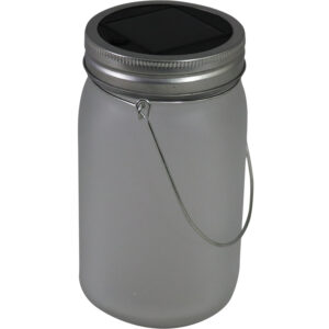 Glass jar w/solar L 11x9x17cm