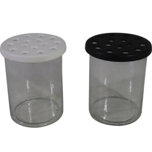 Glass vase w/ceramic cover M dia 17x21cm