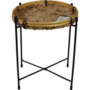 Water hyacinth table w/metal legs S