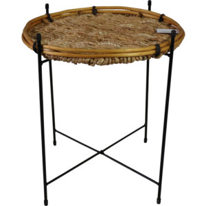 Water hyacinth table w/metal legs L