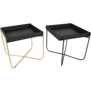 Metal table w/mdf top 38x38x38.5cm