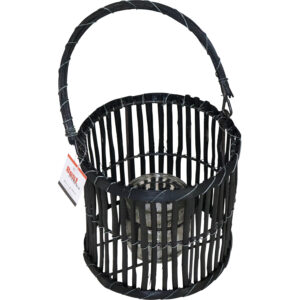Wooden lantern w/handle L dia 19x18.5cm
