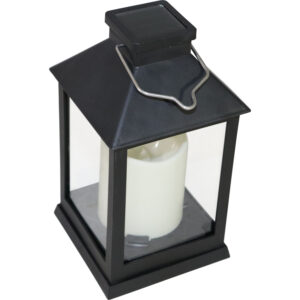 Plastic lantern w/solar 10.5x10.5x19cm