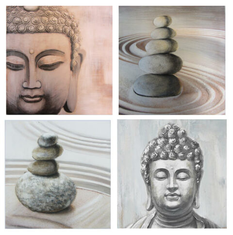 Art Print embossed 38x38cm Boeddha/Zen