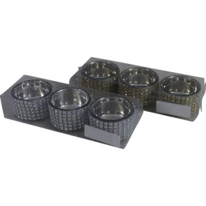 Glass tealight holder dia 5.5x3.5cm s/3