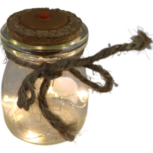 Glass jar w/Led dia5.5x8cm