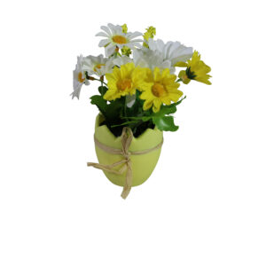 Decorative flower in PP pot 16cmH