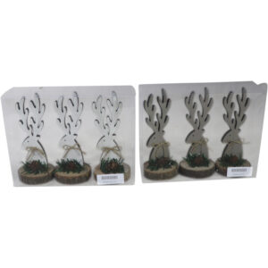 Wooden deer S/3