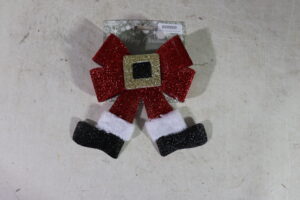 Tinsel pvc santa bow 22x21x3cm