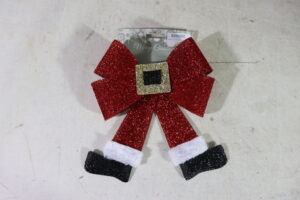 Tinsel pvc santa bow 25x26x4cm