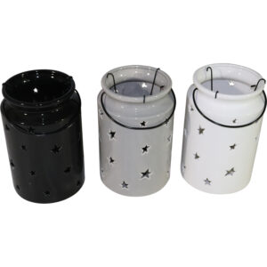 Ceramic lantern w/handle dia 15.5x23.5cm