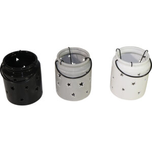 Ceramic lantern w/handle dia 12.5x14.5cm