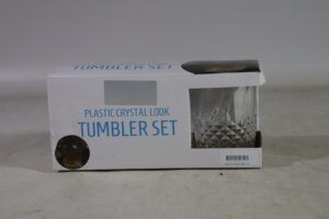 Plastic tumbler glass s/3 dia8x11.5cm
