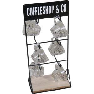 Metal holder + coffee cups S/7