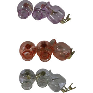 Glass small vase on clip S/3
