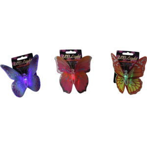 Plastic butterfly w/Led 10x10x6cm
