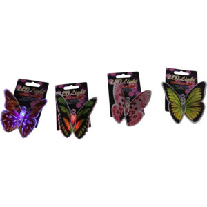 Plastic butterfly w/Led 8x8x5cm