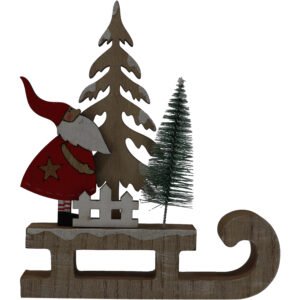 Mdf sled w/x-mas decoration 15x2x17cm