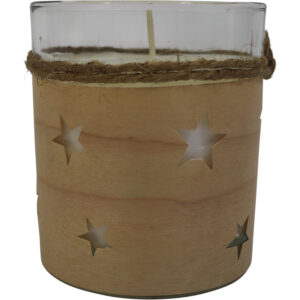 Glass tealight holder w/scented wax d.9x10cm