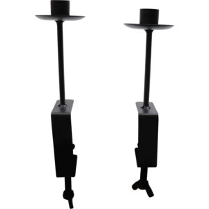 Metal table taper candle holder S/2