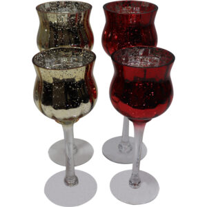 Glass tealight holder s/2