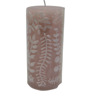 Paraffin candle embossed d.7x15cm