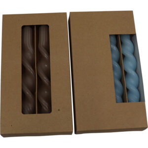 Paraffin twisted grooved dinner candle 23cmL S/4