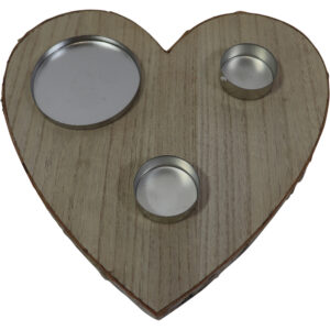 Mdf pillar candle/tealight holder 24.5x24x5cm