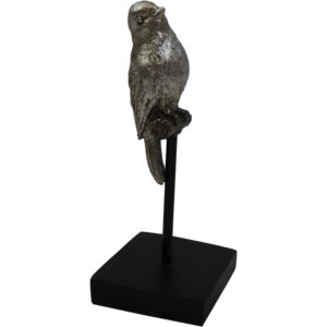 Polyresin bird on metal stand 7x6.5x18cm