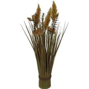 Grass bundle w/flowers 50cmH